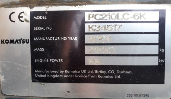 KOMATSU PC210LC-6K