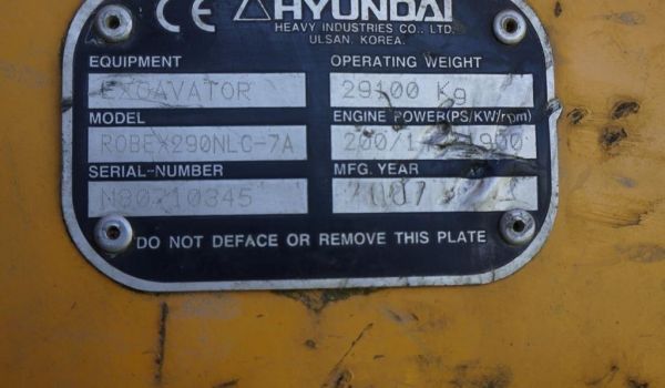 HYUNDAI ROBEX 290NLC-7A